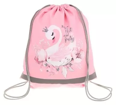 Мешок для обуви Erich Krause, 440 х 365 мм, Swan Princess, розовый