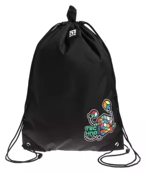 Мешок для обуви Kite, 460 X 330 мм, "Techno Cube", черный