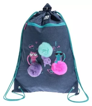 Мешок для обуви Kite, 460 X 330 мм, "Wow Cats", синий