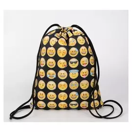 Мешок для обуви, отдел на шнурке, цвет чёрный, «Смайл»