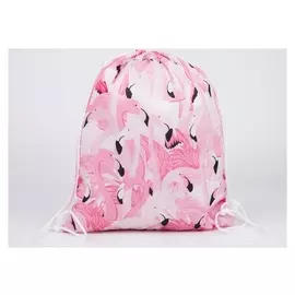 Мешок для обуви, отдел на шнурке, цвет розовый, «Фламинго»