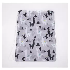 Мешок для обуви, отдел на шнурке, цвет серый, «Ламы»