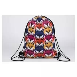 Мешок для обуви, отдел на шнурке, цвет синий, «Лисы»