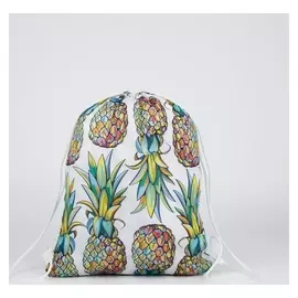 Мешок для обуви, отдел на шнурке, цвет зелёный, «Ананас»