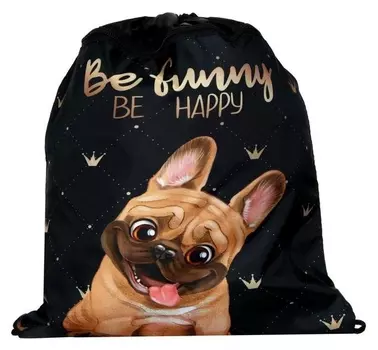 Мешок для обуви с карманом 420*340 Calligrata дев бульдожка