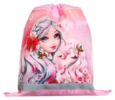 Мешок для обуви с карманом 420 х 340 мм, со светоотражающей полосой, "Милашка и единорог"