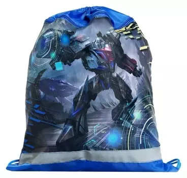 Мешок для обуви с карманом 420 х 340 мм, со светоотражающей полосой, "Убойный киборг"