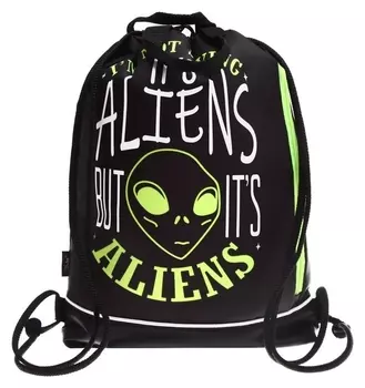 Мешок для обуви с карманом 430 х 360 мм, с ручкой-петлей, "Оникс", мо-31с-21,"Это чужой"