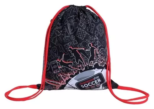 Мешок для обуви с карманом, 470 х 370 мм, с ручкой-петлей, "Оникс", мо-26-1-2р, Football Champion