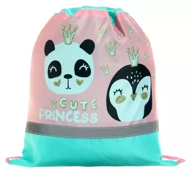 Мешок для обуви с карманом 490 х 410 мм, со светоотражающей полосой, "Царские зверюшки"