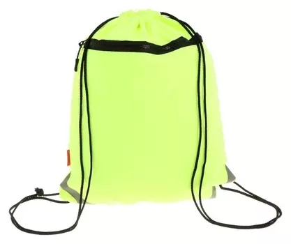 Мешок для обуви с карманом 500 х 410 мм, Erich Krause, плотность 300d, светоотражающая полоса, вентилируемый, Neon Yellow
