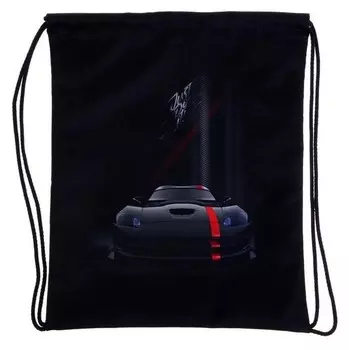 Мешок для обуви Stavia, 435 х 360 мм, "Чёрная машина", чёрный