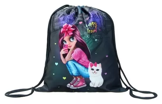 Мешок для обуви Stavia, 435 х 360 мм, "Девчонка", мультиколор