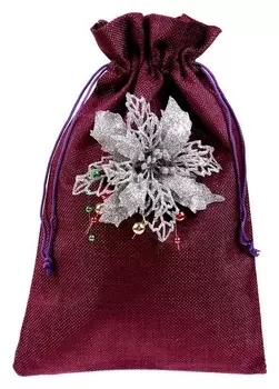 Мешок для подарков «блеск - цветок « размер: 19×27 см