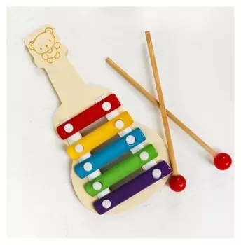 Металлофон «Гитара» 1,5×21×10,5 см, 2 палочки