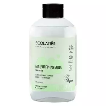 Мицеллярная вода для снятия макияжа для чувствительной кожи Цветок кактуса &amp; алоэ вера (Объем 600 мл)