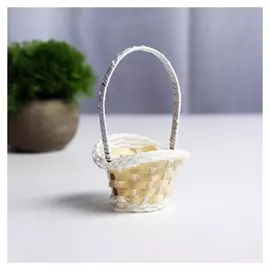 Миниатюра кукольная - корзинка, цвет бежевый