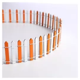 Миниатюра кукольная «Забор», размер 90×5 см, цвет бело-оранжевый