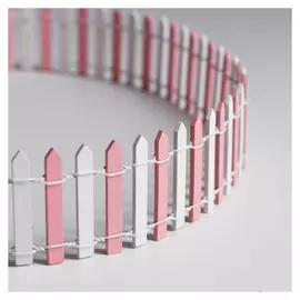 Миниатюра кукольная «Забор», размер 90×5 см, цвет бело-розовый