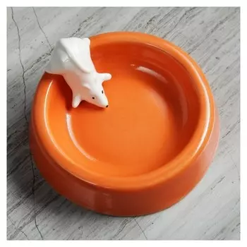 Миска "Белая мышка", оранжевая, 200 мл