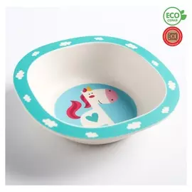 Миска детская из бамбука рисунок Лошадка