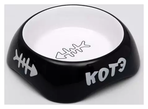 Миска керамическая "Котэ", 170 мл, черная