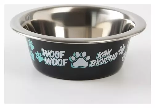 Миска металлическая для собаки «Дай! Ещё хочу!», 240 мл, 11х4 см