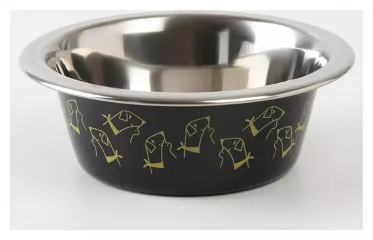 Миска металлическая для собаки «Пушистое счастье», 240 мл, 11х4 см