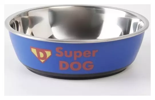 Миска металлическая для собаки Super Dog, 450 мл, 14х4.5 см