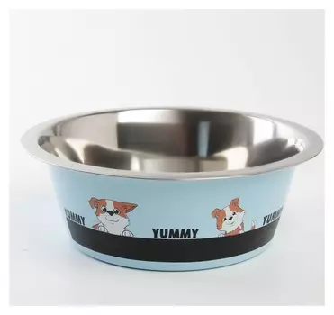 Миска металлическая для собаки Yammy, 1.6 л, 20.5х7 см