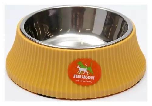 Миска металлическая с пластиковым основанием, 18 х 18 х 6 см