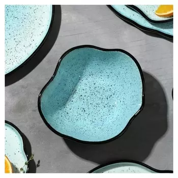 Миска неровный край "Синяя", 17 см