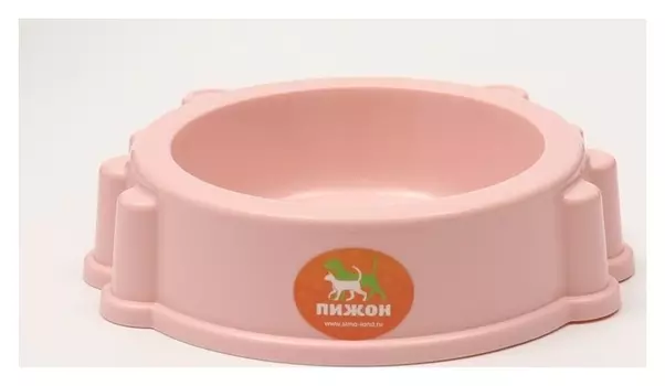 Миска пластиковая, розовая, 20 х 20 х 5 см, 400 мл