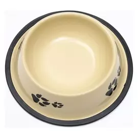 Миска железная с нескользящим основанием 15 х 3,5 см, 230 мл, бежевая