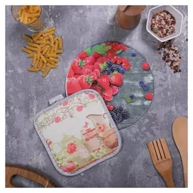 Многофункциональная кухонная доска + прихватка«Приятного аппетита», 20 см