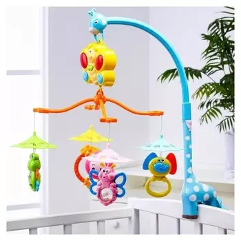 Мобиль музыкальный «Пчелка. зонтики», работает от батареек