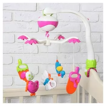 Мобиль музыкальный Полянка работает от батареек