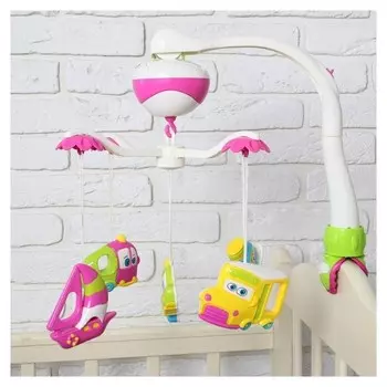 Мобиль музыкальный Транспорт работает от батареек