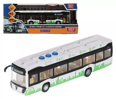 Модель «Электробус камаз-6282», 19,5 см, свети звук, 3 кнопки, цвет белый
