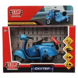 Модель металлическая «Скутер», 12 см, инерция, световые и звуковые эффекты, цвет голубой