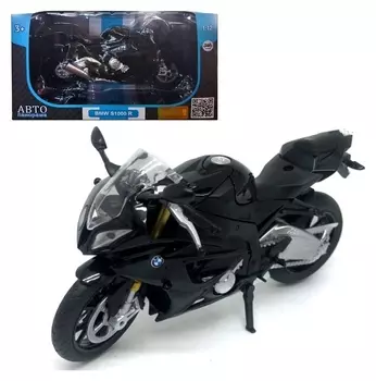 Модель мотоцикла металл. BMW 1:12, цвет чёрный, свободный ход колёс