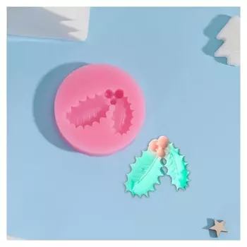 Молд «Листья с ягодами», 5,3×5,3×1 см