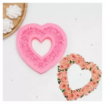 Молд «Розовое сердце», 16×16×2 см