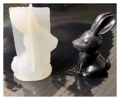 Молд силикон 3D "Зайчик" 8х4 см