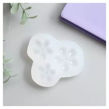 Молд силикон "Цветочки-кристаллы" 3 предмета 1х7,5х6,5 см