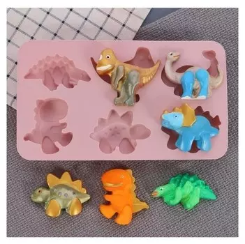 Молд силикон "Динозаврики" 6 предметов 2,5х16х28 см