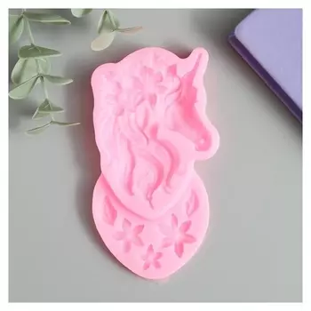 Молд силикон "Единорог и цветы в гриве" 6 предметов 1х5х10,5 см