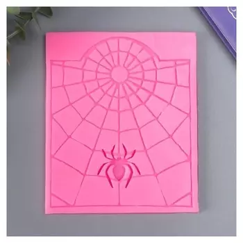 Молд силикон "Паучок с паутиной" 12х10х0,7 см