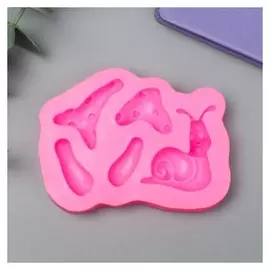 Молд силикон "Улитка и грибочки" 5 предметов 5,8х8,3 см