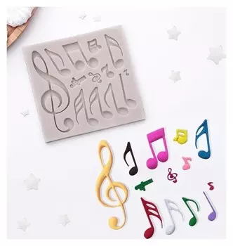 Молд силиконовый 11,5×11 см "Ноты"